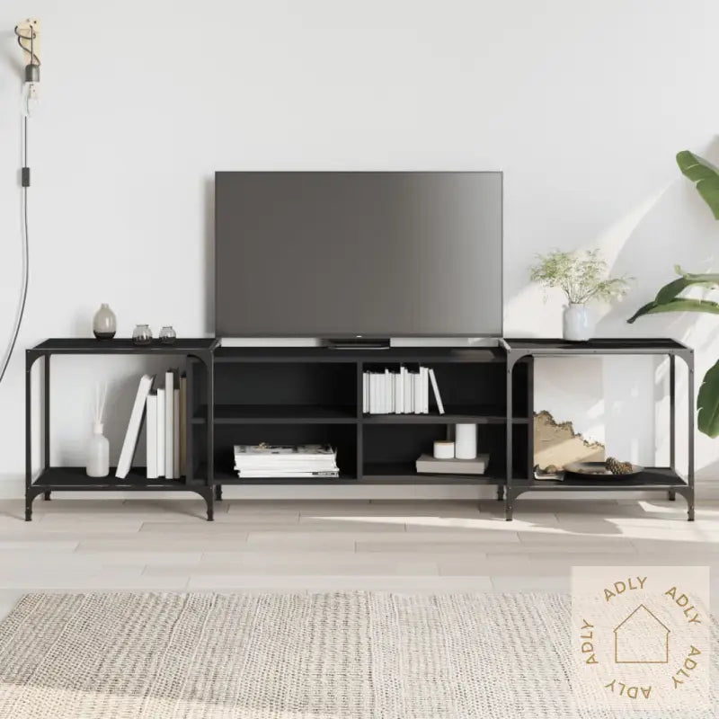 Tv-Benk Svart 203X37X50 Cm Konstruert Tre