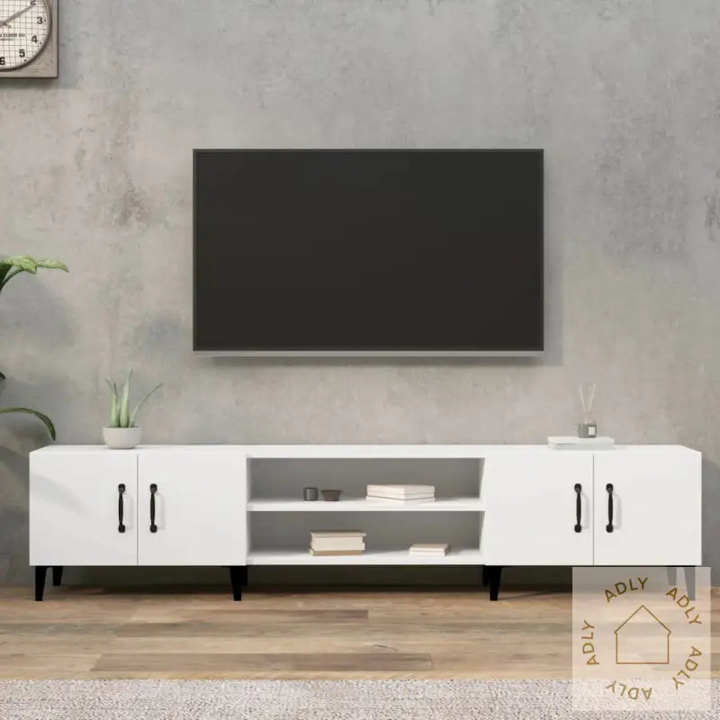 Tv-Benk Hvit 180X31,5X40 Cm Konstruert Tre