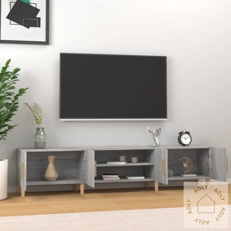 Tv-Benk Grå Sonoma 180X31,5X40 Cm Konstruert Tre