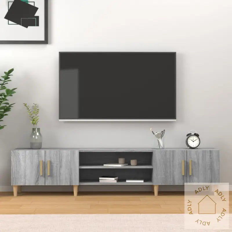 Tv-Benk Grå Sonoma 180X31,5X40 Cm Konstruert Tre