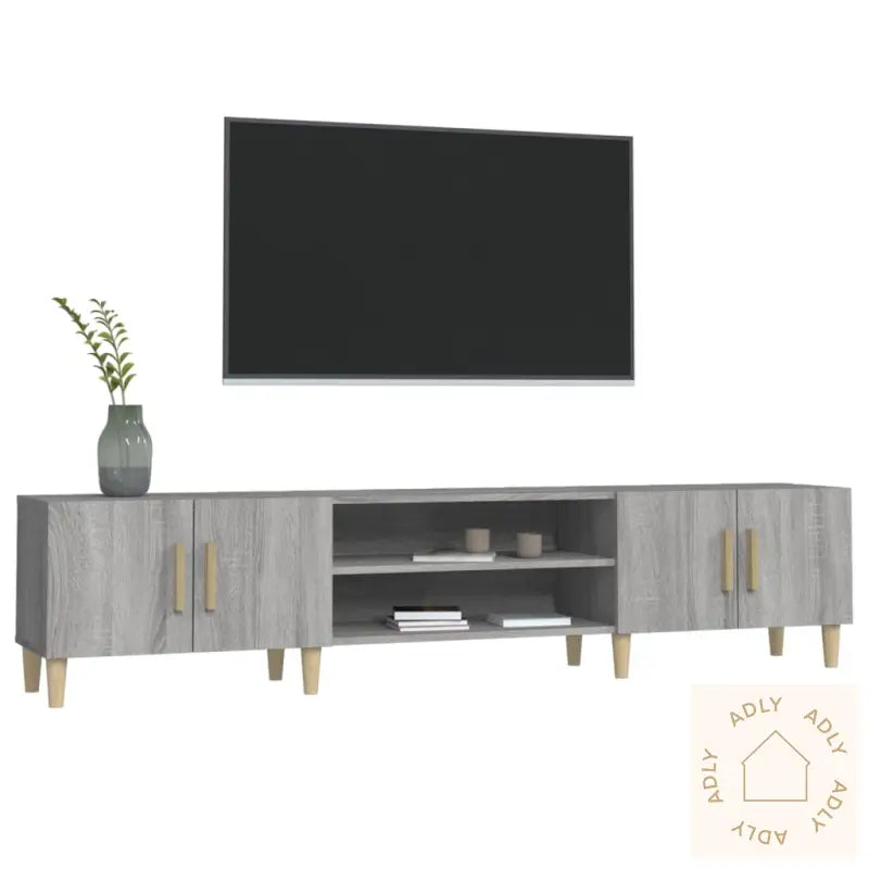Tv-Benk Grå Sonoma 180X31,5X40 Cm Konstruert Tre