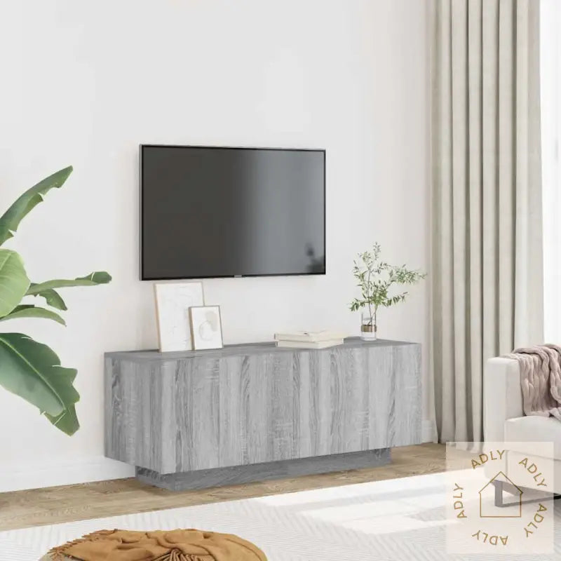 Tv-Benk Grå Sonoma 100X35X40 Cm Konstruert Tre