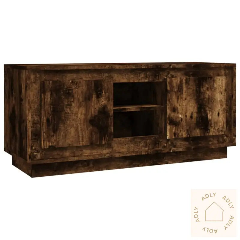 Tv-Benk Røkt Eik 102X35X45 Cm Konstruert Tre