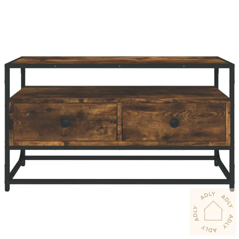 Tv-Benk Røkt Eik 80X35X45 Cm Konstruert Tre