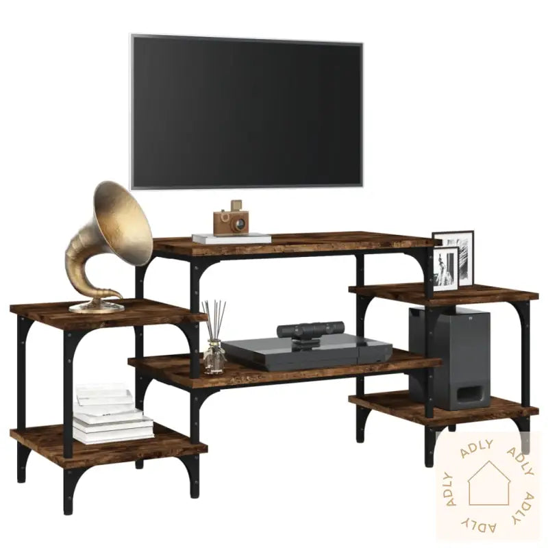 Tv-Benk Røkt Eik 117X35X52 Cm Konstruert Tre