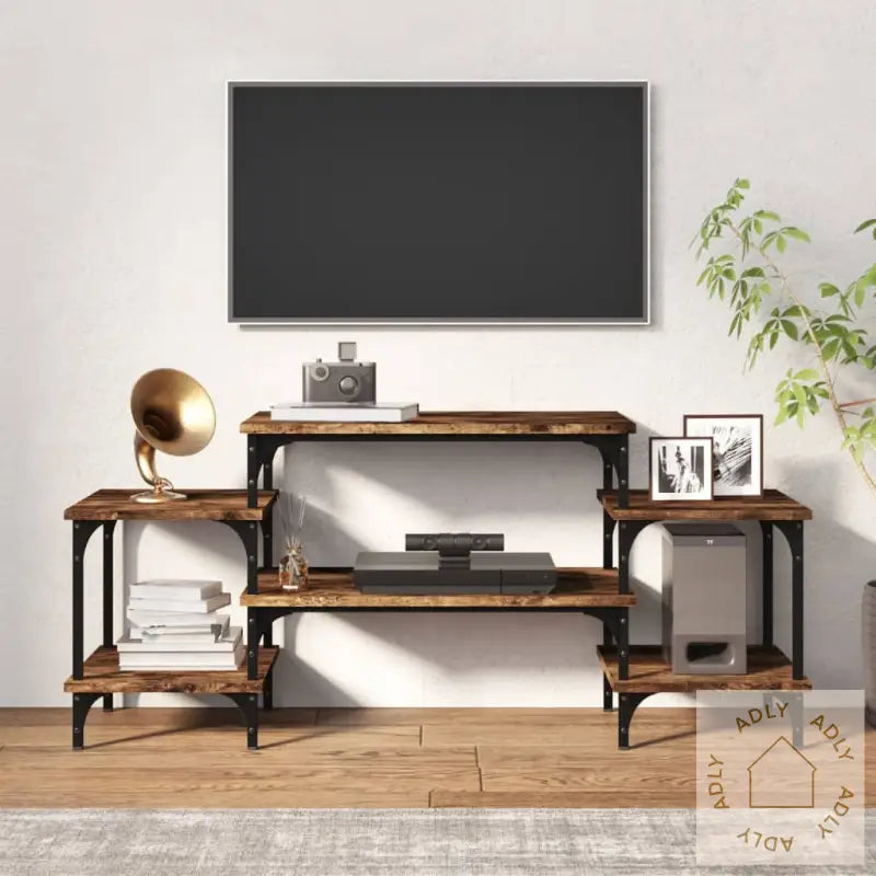 Tv-Benk Røkt Eik 117X35X52 Cm Konstruert Tre