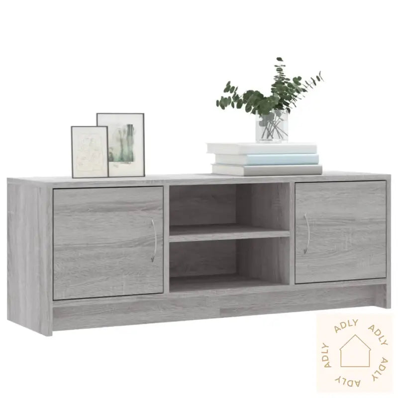 Tv-Benk Grå Sonoma 102X30X37,5 Cm Konstruert Tre