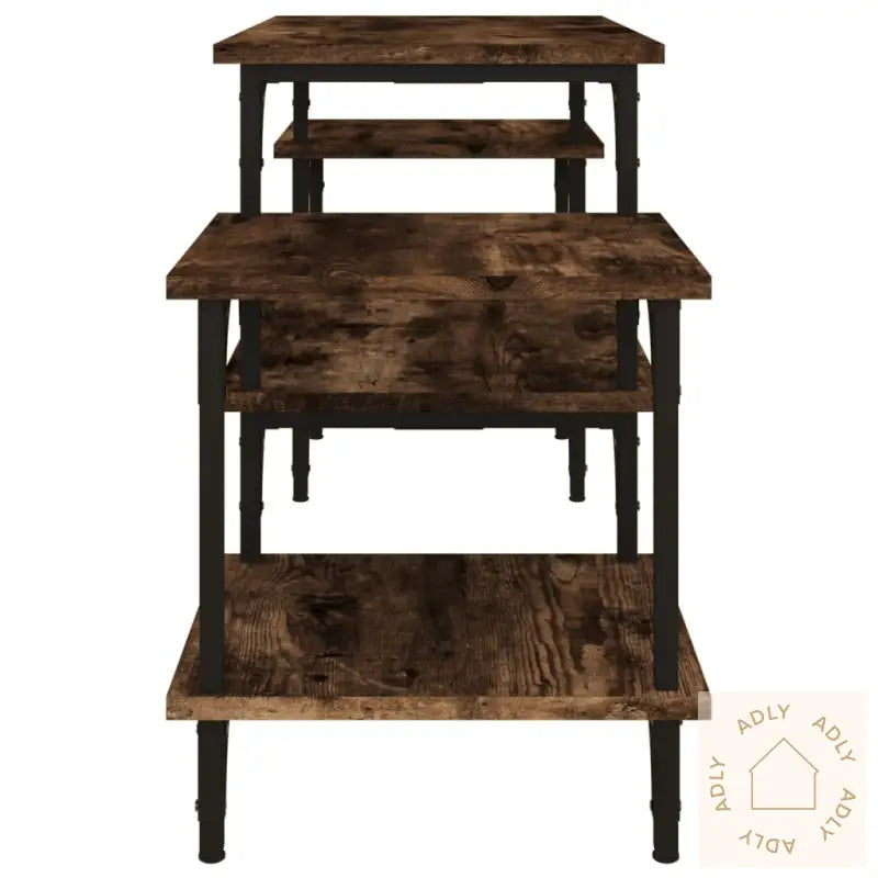 Tv-Benk Røkt Eik 117X35X52 Cm Konstruert Tre