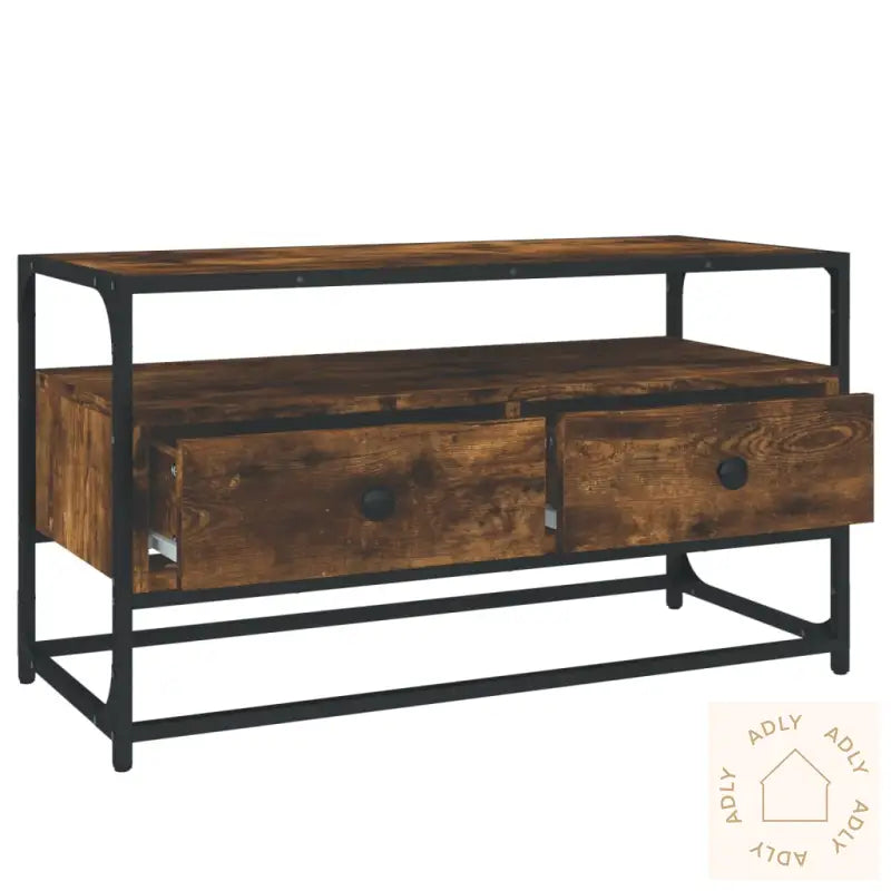 Tv-Benk Røkt Eik 80X35X45 Cm Konstruert Tre