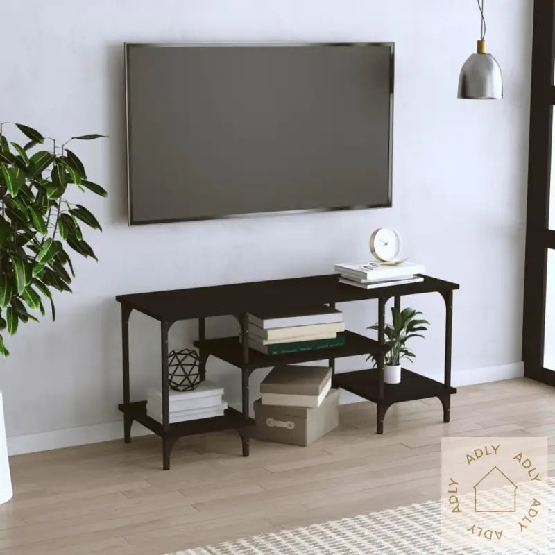 Tv-Benk Svart 102X35X45,5 Cm Konstruert Tre