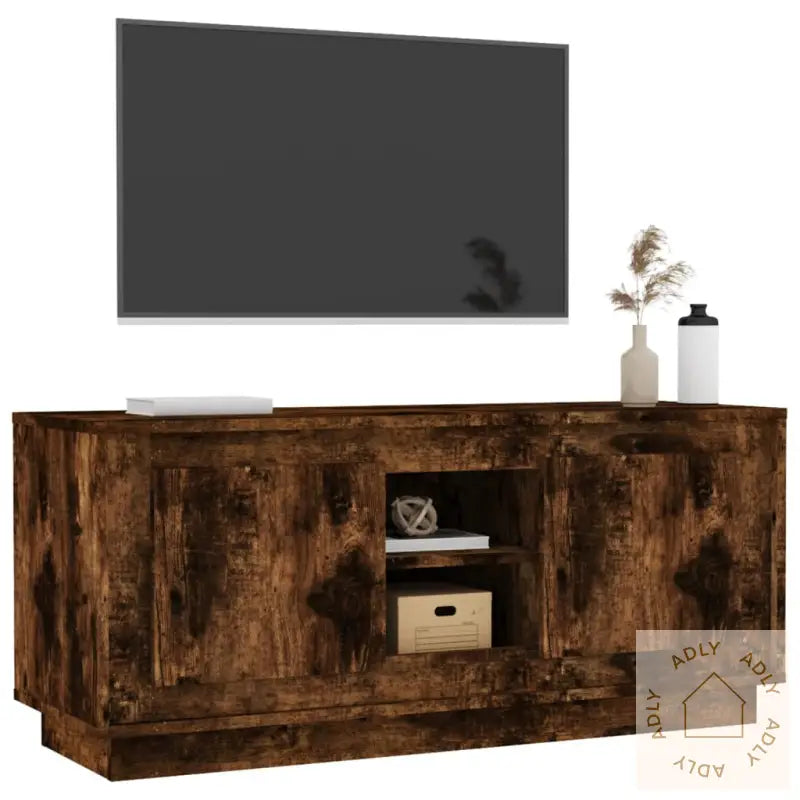 Tv-Benk Røkt Eik 102X35X45 Cm Konstruert Tre