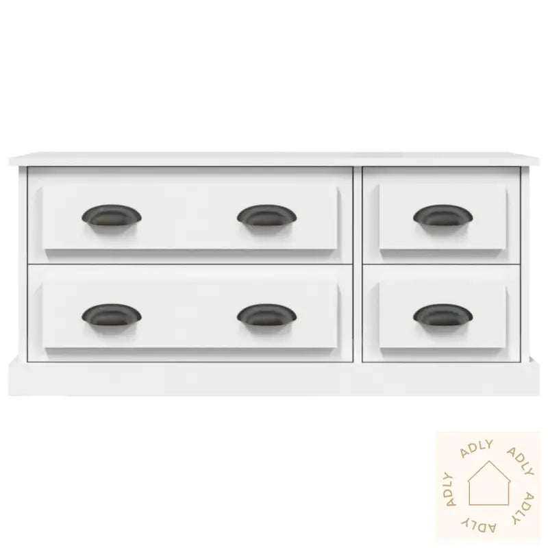 Tv-Benk Hvit 100X35,5X45 Cm Konstruert Tre