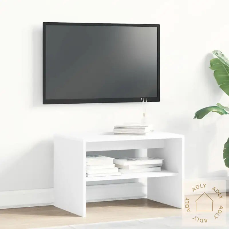 Tv-Benk Hvit 60X40X40 Cm Konstruert Tre