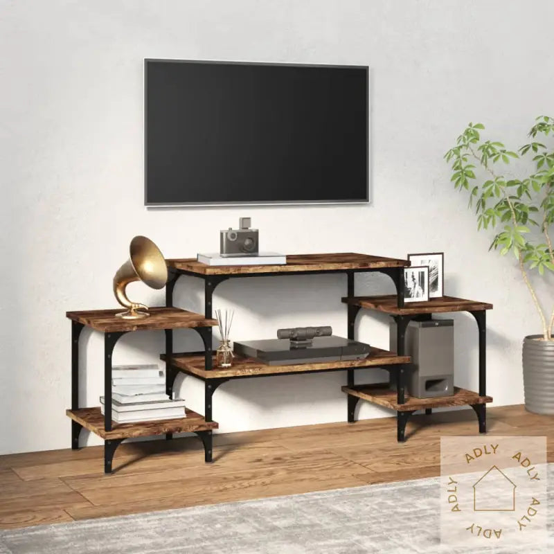 Tv-Benk Røkt Eik 117X35X52 Cm Konstruert Tre