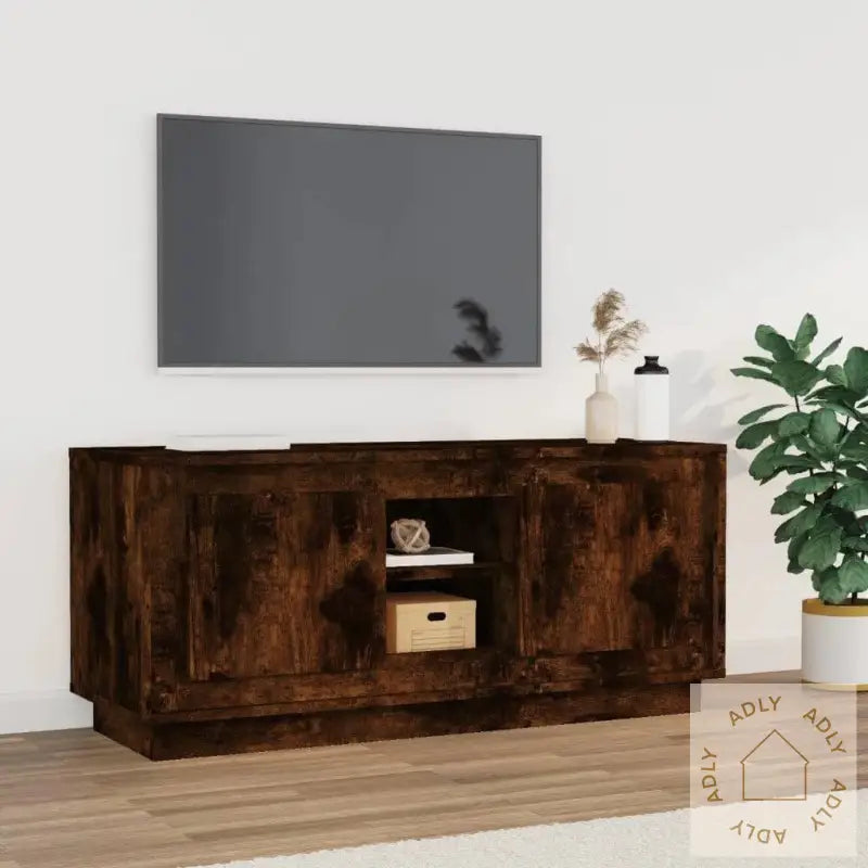 Tv-Benk Røkt Eik 102X35X45 Cm Konstruert Tre