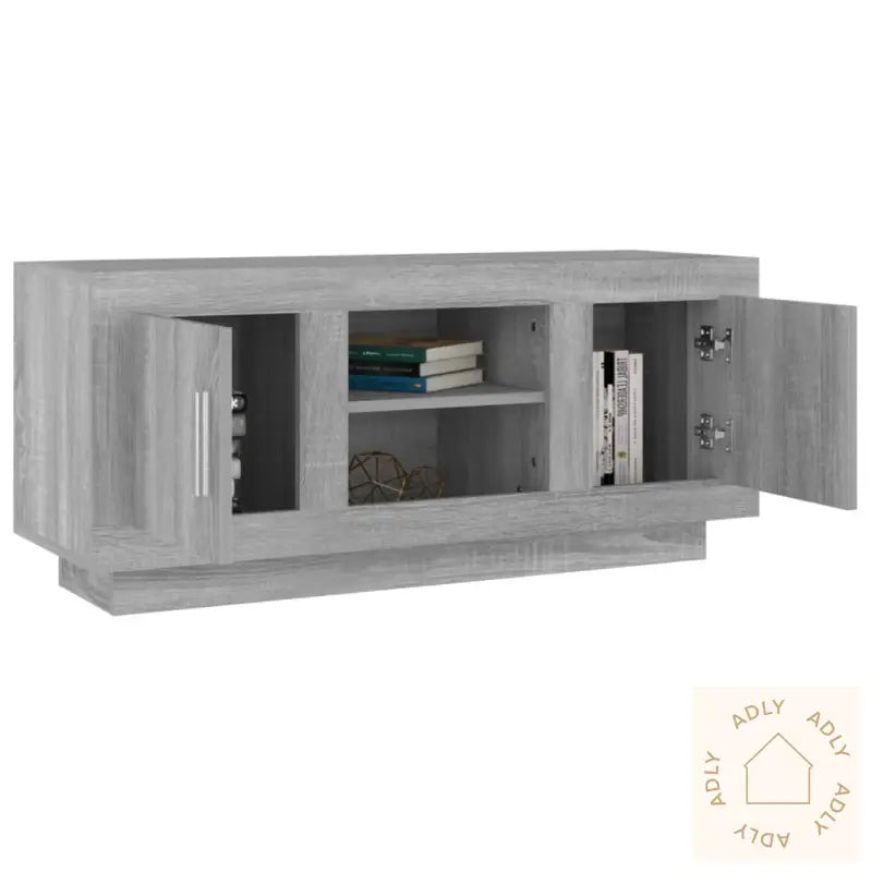 Tv-Benk Grå Sonoma 102X35X45 Cm Konstruert Tre