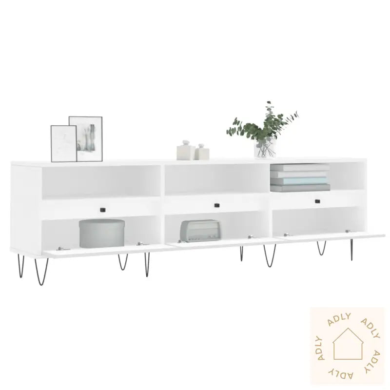 Tv-Benk Hvit 150X30X44,5 Cm Konstruert Tre