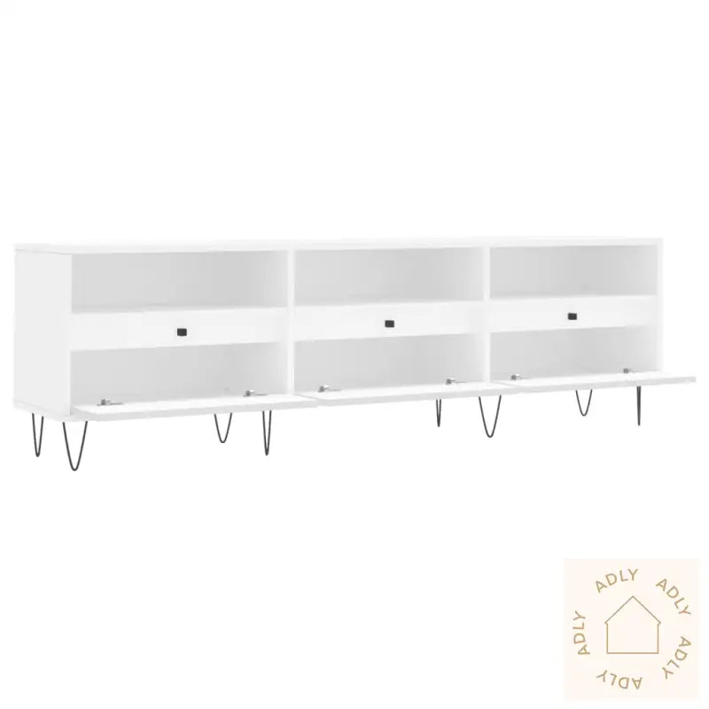 Tv-Benk Hvit 150X30X44,5 Cm Konstruert Tre