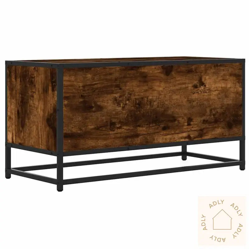 Tv-Benk Røkt Eik 80X34,5X40 Cm Konstruert Tre Og Metall
