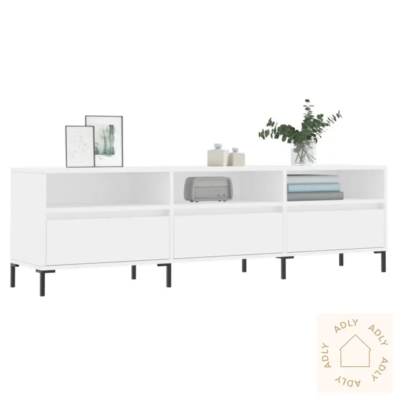 Tv-Benk Hvit 150X30X44,5 Cm Konstruert Tre