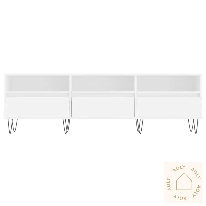 Tv-Benk Hvit 150X30X44,5 Cm Konstruert Tre