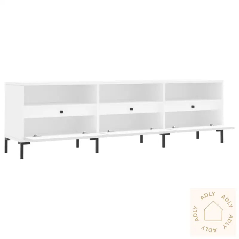 Tv-Benk Hvit 150X30X44,5 Cm Konstruert Tre