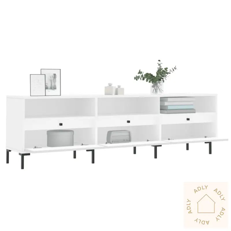 Tv-Benk Hvit 150X30X44,5 Cm Konstruert Tre