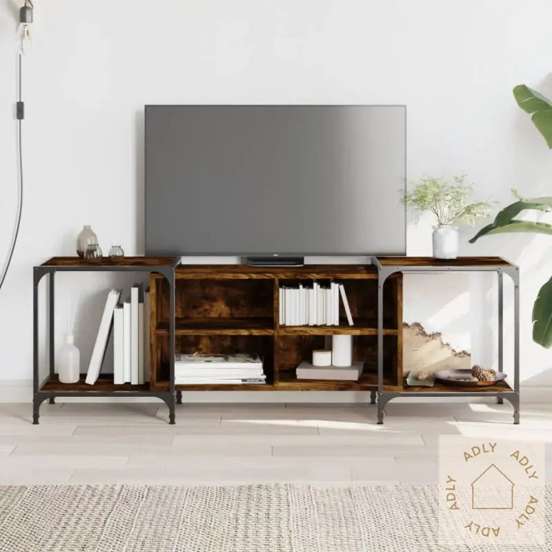 Tv-Benk Røkt Eik 153X37X50 Cm Konstruert Tre