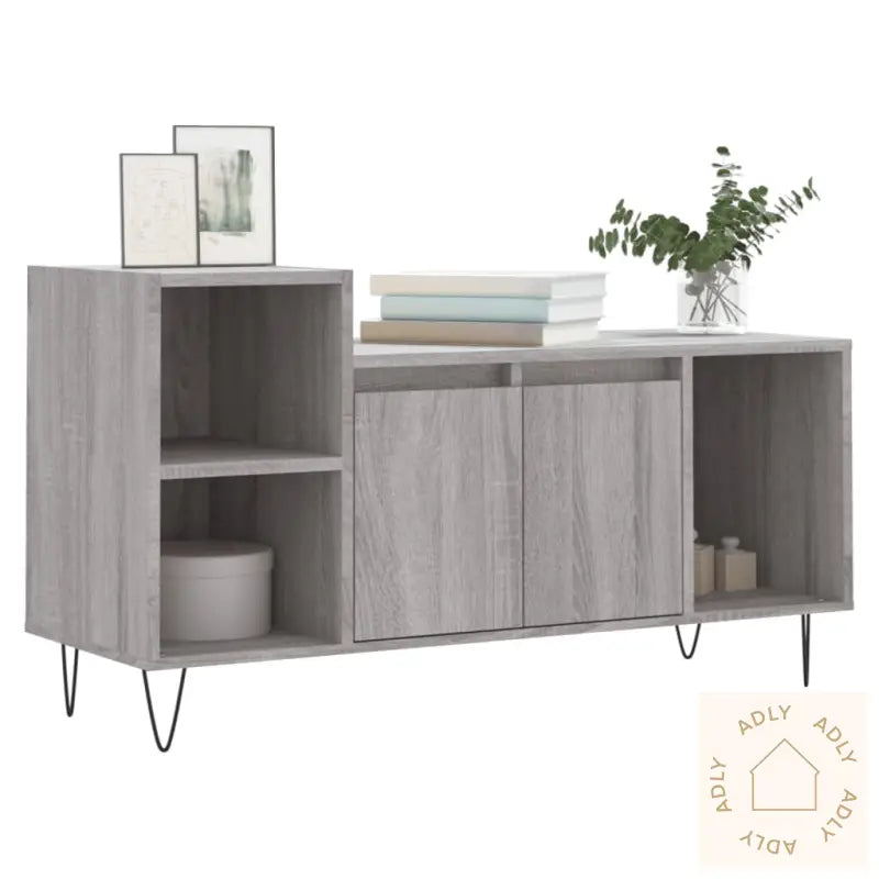 Tv-Benk Grå Sonoma 100X35X55 Cm Konstruert Tre