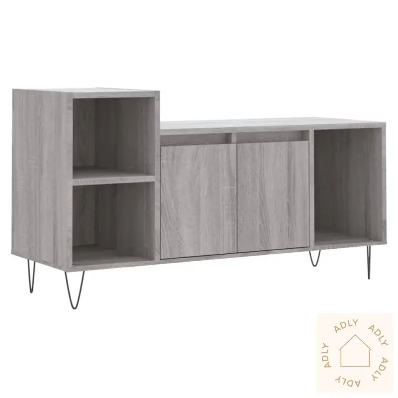 Tv-Benk Grå Sonoma 100X35X55 Cm Konstruert Tre