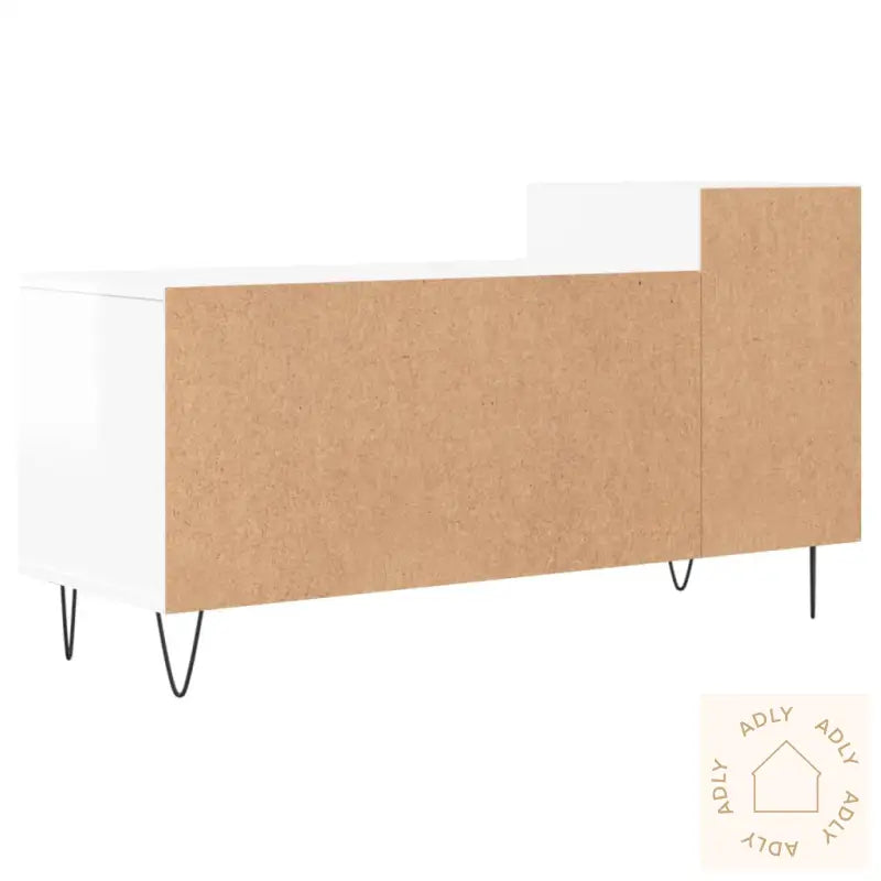 Tv-Benk Høyglans Hvit 100X35X55 Cm Konstruert Tre