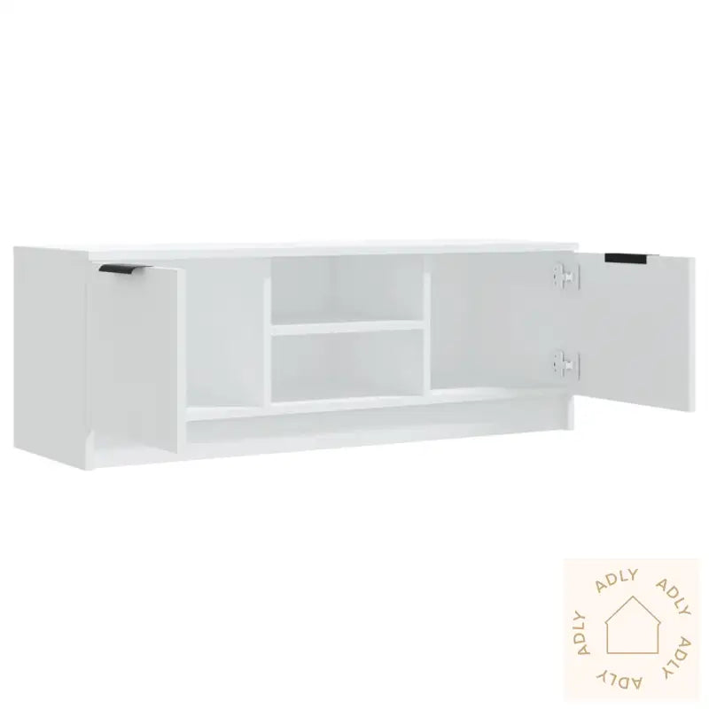 Tv-Benk Hvit 102X35X36,5 Cm Konstruert Tre