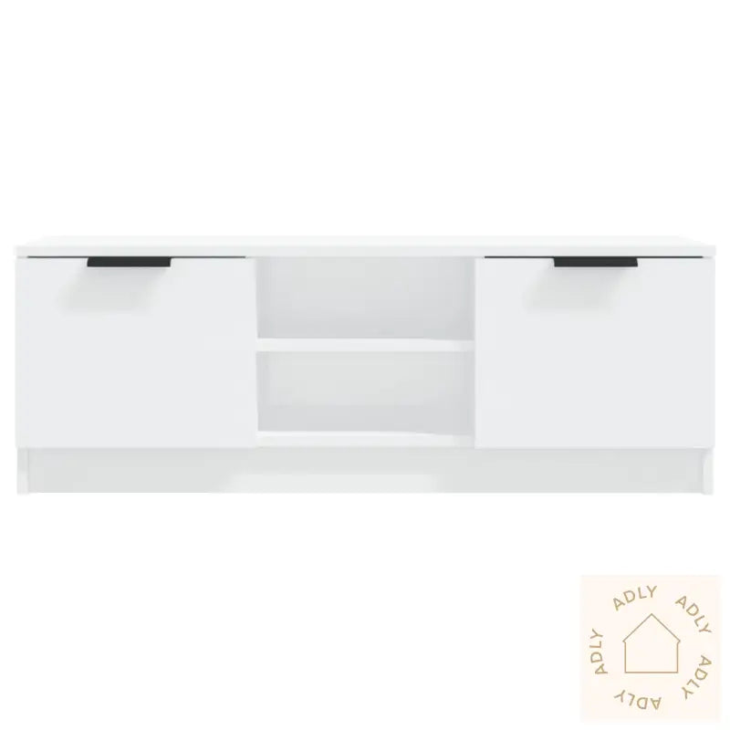 Tv-Benk Hvit 102X35X36,5 Cm Konstruert Tre