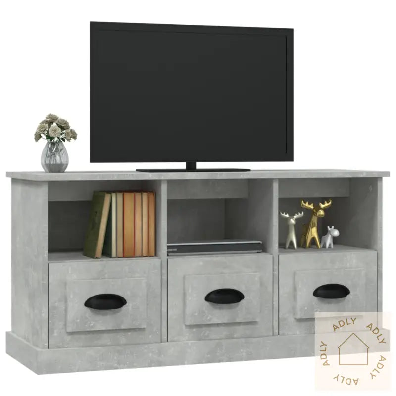 Tv-Benk Betonggrå 100X35X50 Cm Konstruert Tre