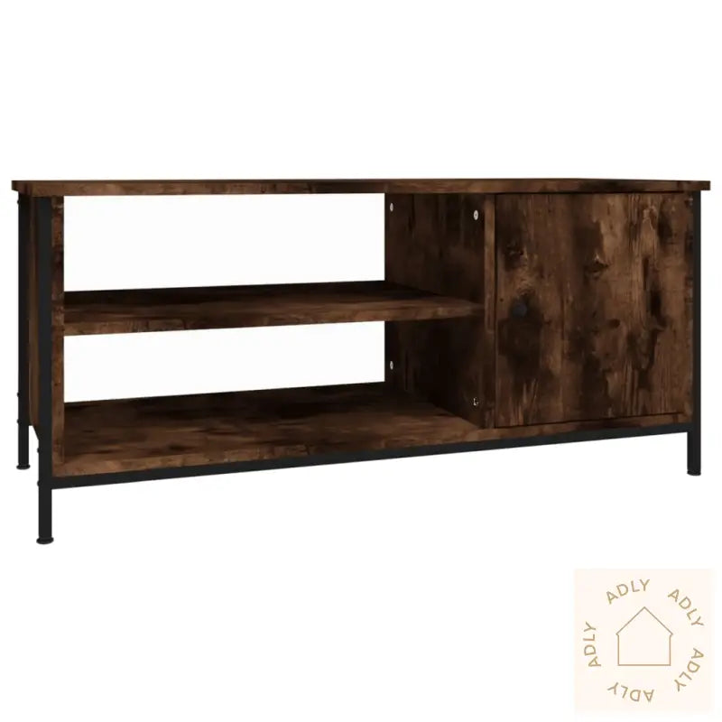 Tv-Benk Røkt Eik 100X40X45 Cm Konstruert Tre