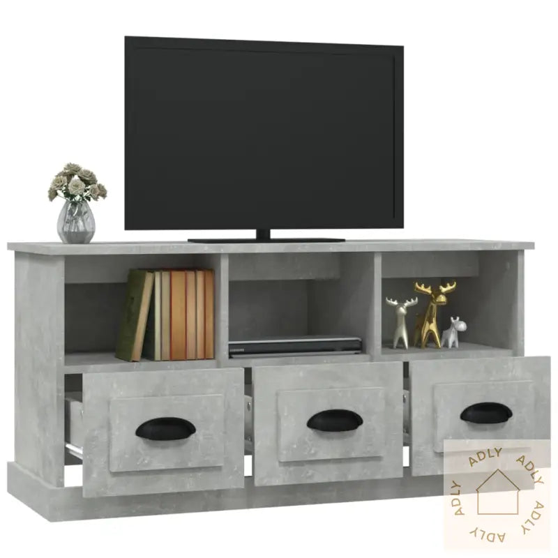 Tv-Benk Betonggrå 100X35X50 Cm Konstruert Tre