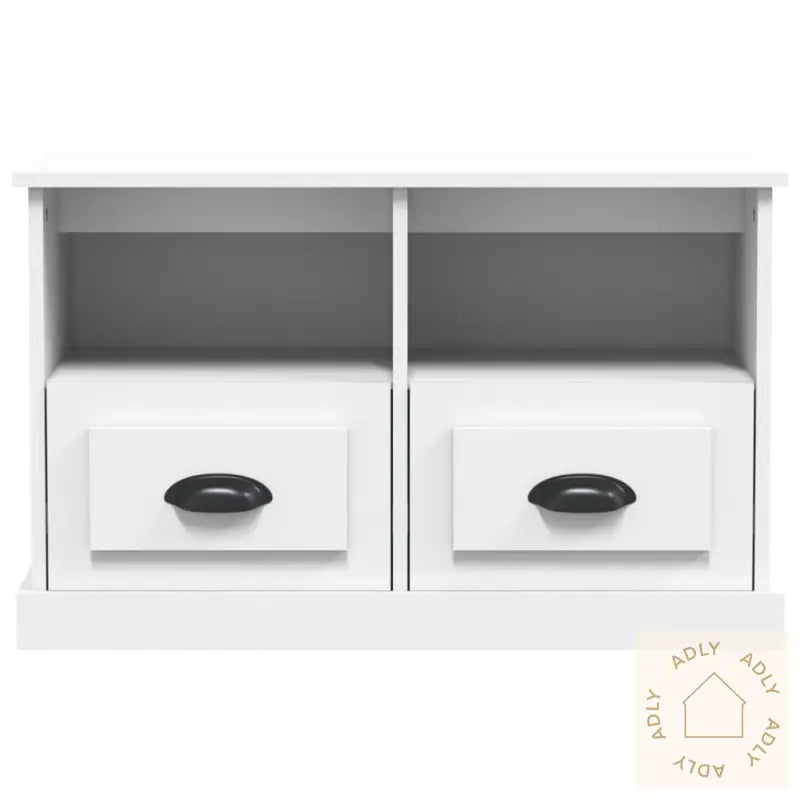 Tv-Benk Hvit 80X35X50 Cm Konstruert Tre