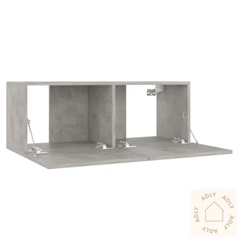 Tv-Benksett 3 Deler Betonggrå Konstruert Tre