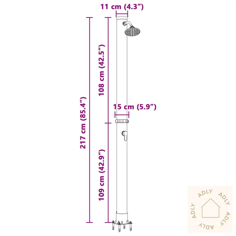 Utendørs Soldusj 217 Cm 20 L