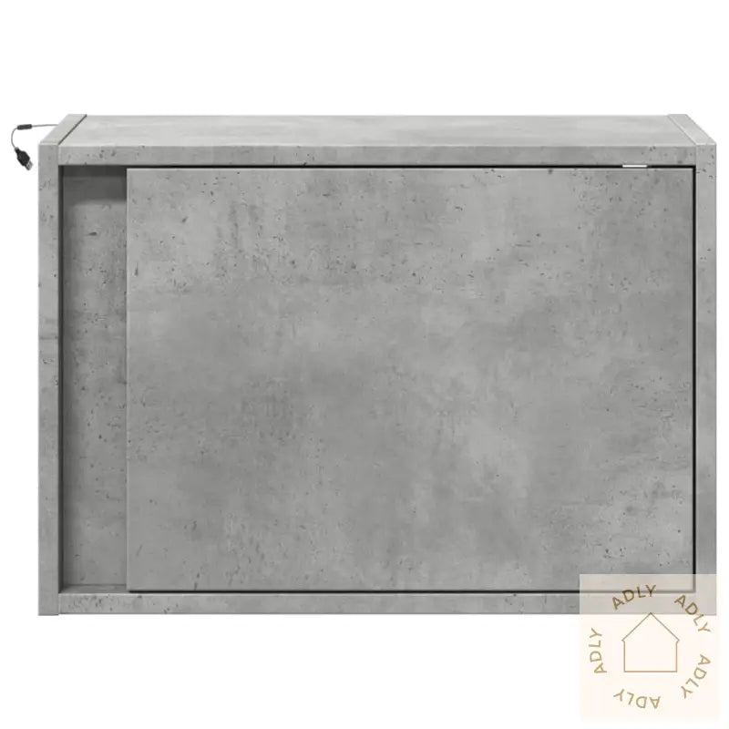 Vegghengt Nattbord Med Led-Lys Betonggrå