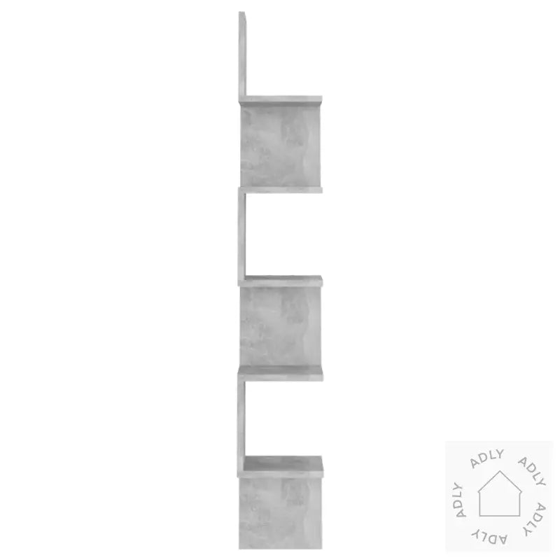 Veggmontert Hjørnehylle Betonggrå 20X20X127,5 Cm Konstruert Tre