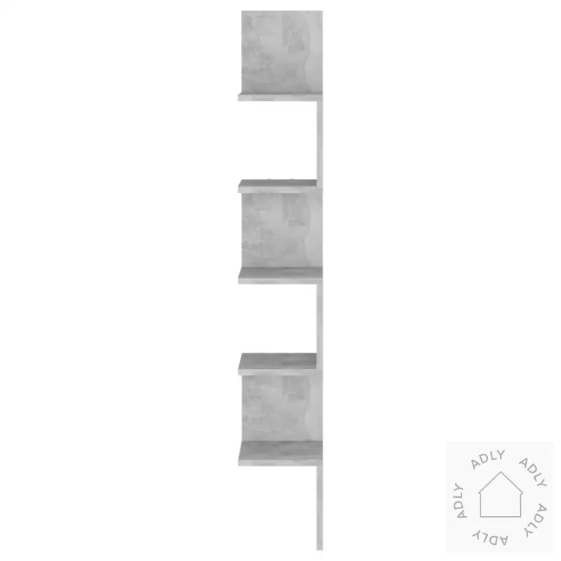 Veggmontert Hjørnehylle Betonggrå 20X20X127,5 Cm Konstruert Tre