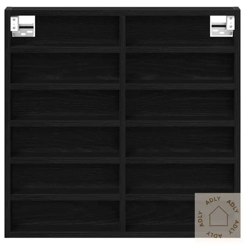 Vitrine Kabinett Svart Eik 60X8,5X58 Cm Konstruert Tre