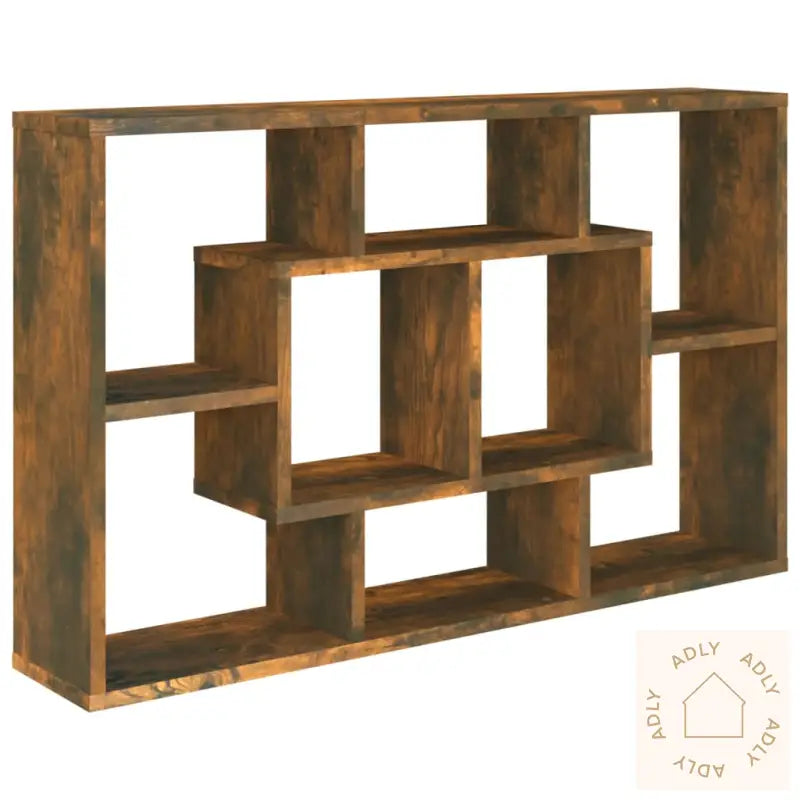 Vegghylle Røkt Eik 85X16X52,5 Cm Konstruert Tre