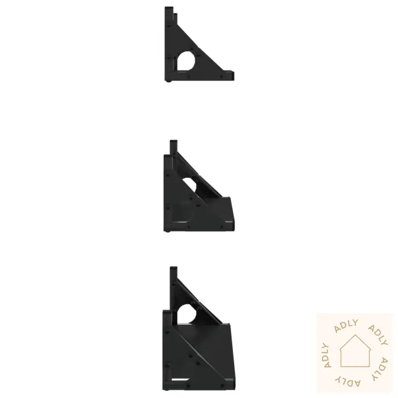 Vegghyllesett 3 Stk Svart Konstruert Tre