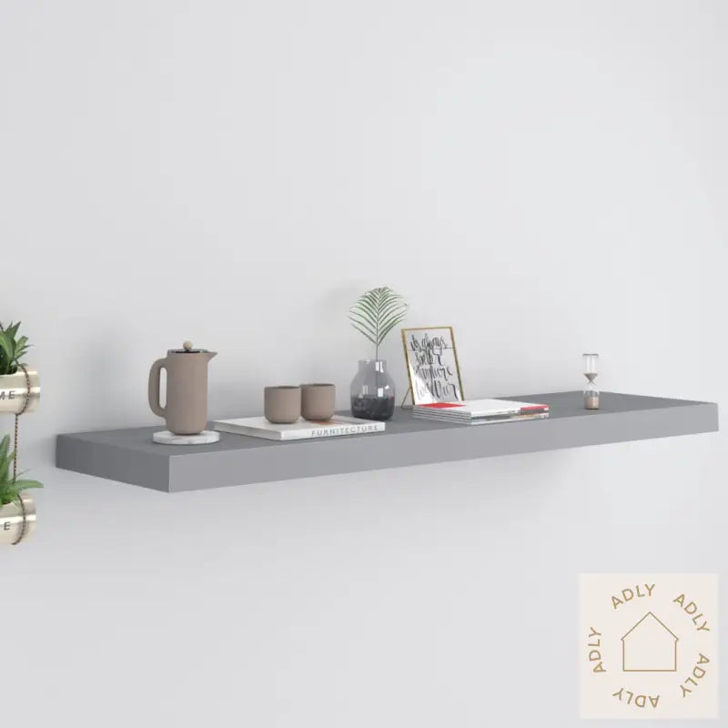 Flytende Vegghylle Grå 90X23,5X3,8 Cm Mdf