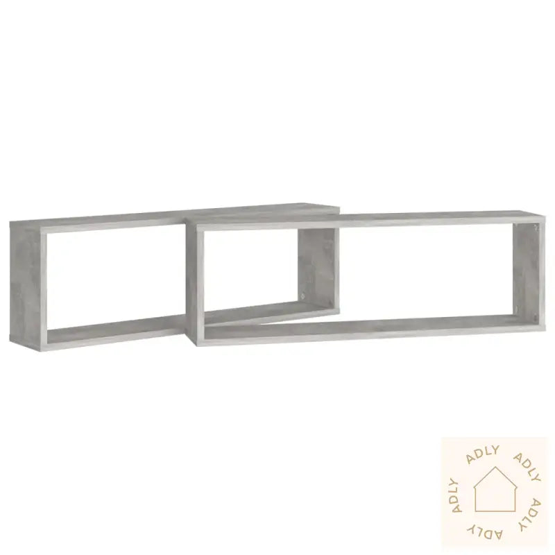 Vegghyller Kube 2 Stk Betonggrå 80X15X26,5 Cm Konstruert Tre