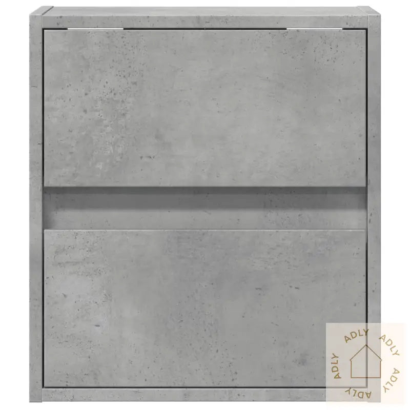 Vegghengt Nattbord Med Led-Lys Betonggrå