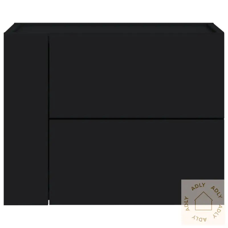 Veggmontert Nattbord Svart 45X30X35 Cm