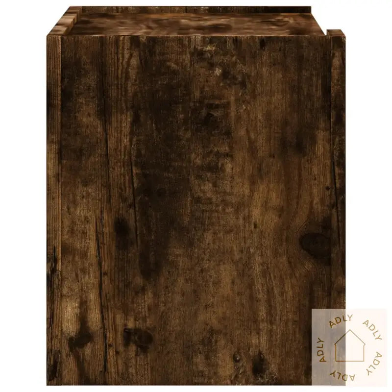 Veggmonterte Nattbord 2 Stk Røkt Eik 45X30X35 Cm